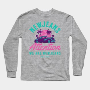 NewJeans attention car retro typography Morcaworks Long Sleeve T-Shirt